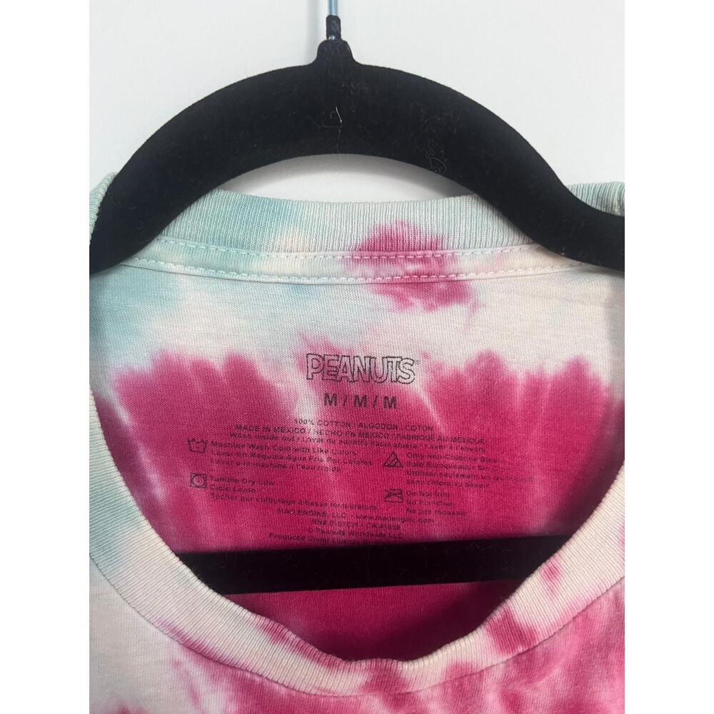 Peanuts Tie Dye T Shirt Men M Woodstock 1969 Rainbow Spiral Graphic Tee - Picture 3 of 7